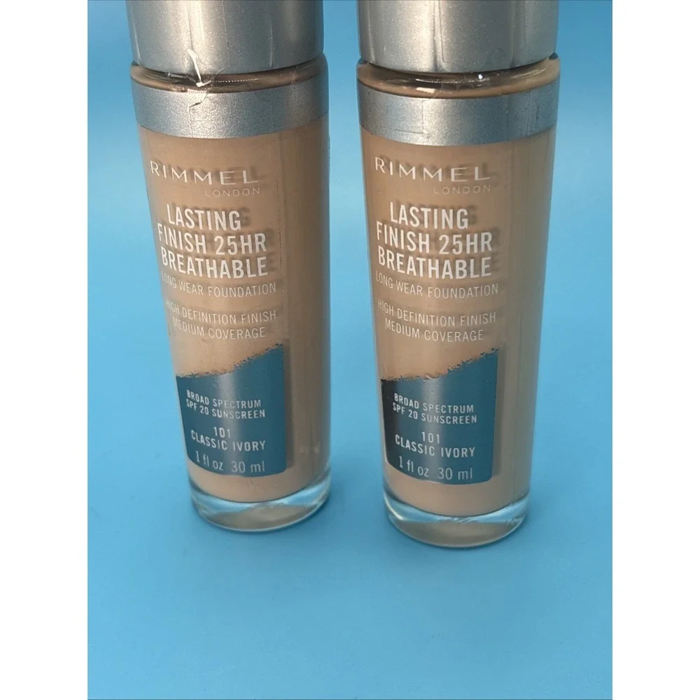 Rimmel Lasting Finish Breathable Foundation, True Ivory, 1 Fl oz - Pack of 2